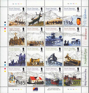 Южная Георгия, 2004, Ландшафты и Фауна, лист 16 марок